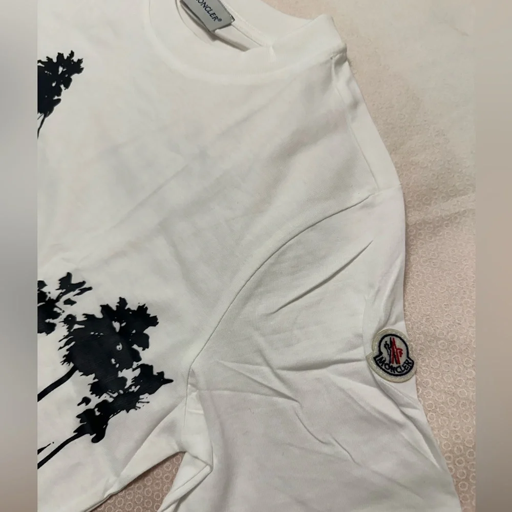 Moncler Graphic Print Cotton Tee, White, XS/S - Picture 5 of 8
